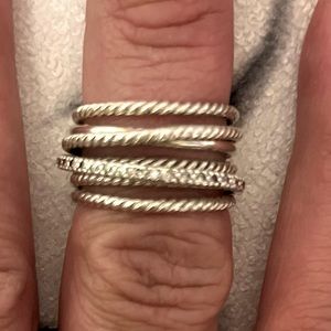 David Yurman The Crossover Collection® Wide Ring with Diamonds sz 7